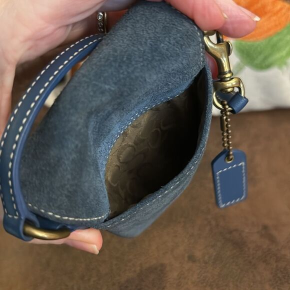 VINTAGE COACH SOHO MINI POUCH BUCKLE BAG SUEDE LEATHER W/HANGTAG STYLE #4332 GVC - Picture 9 of 17
